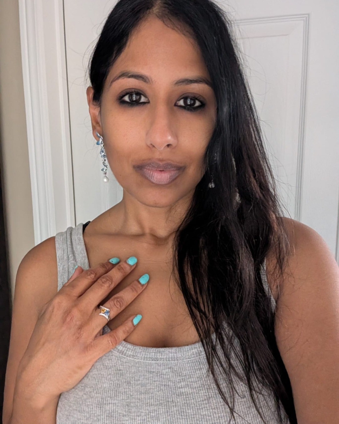 Hair straightener, haircare, hair volumizer, nail polish, crop top, jewelry, ring, drop earrings, makeup, lip plumper 

#LTKbeauty #LTKstyletip #LTKdatenight