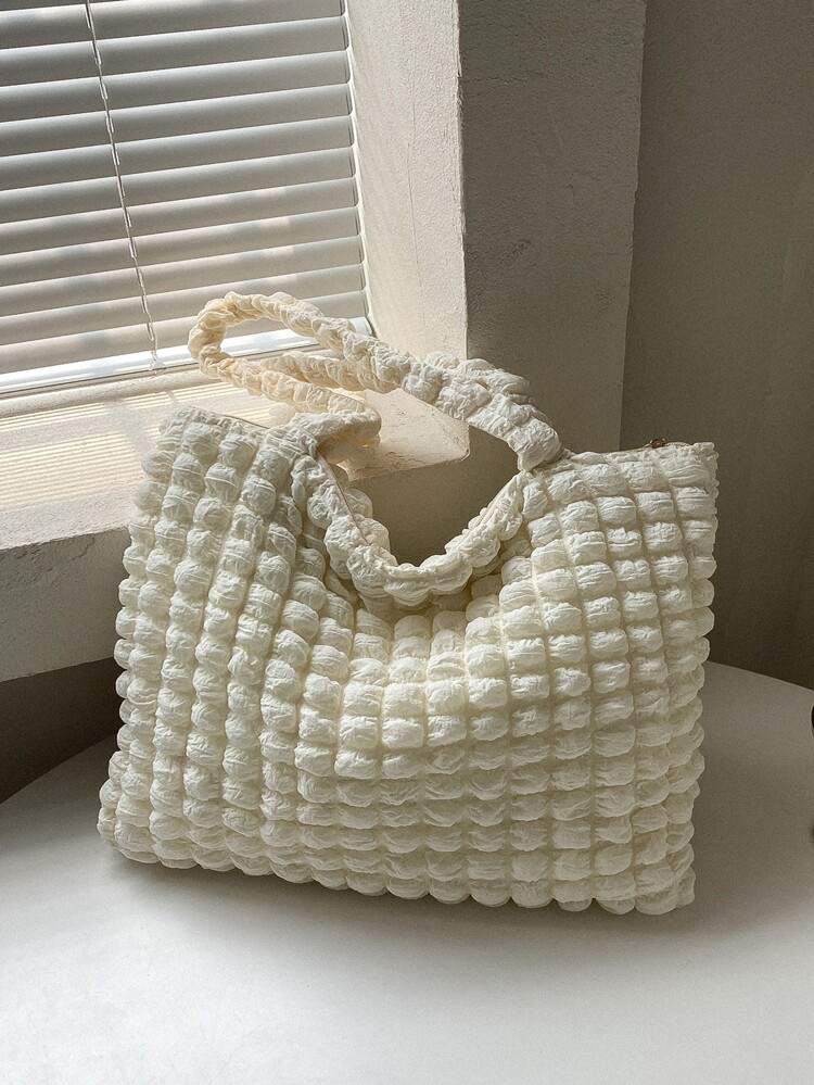 Minimalist Ruched Shopper Bag | SHEIN