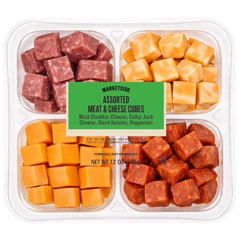 Marketside Assorted Cubed Meat & Cheese Tray, 12oz (Cubed, Refrigerated) | Walmart (US)