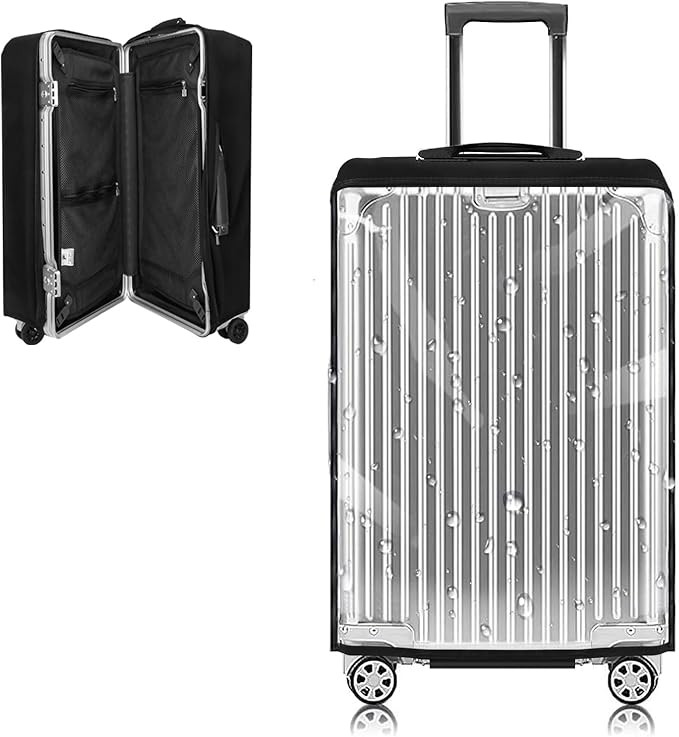 Upgraded Zippered Transparent PVC Suitcase Cover, No Disassembly Required Clear Luggage Protector... | Amazon (US)