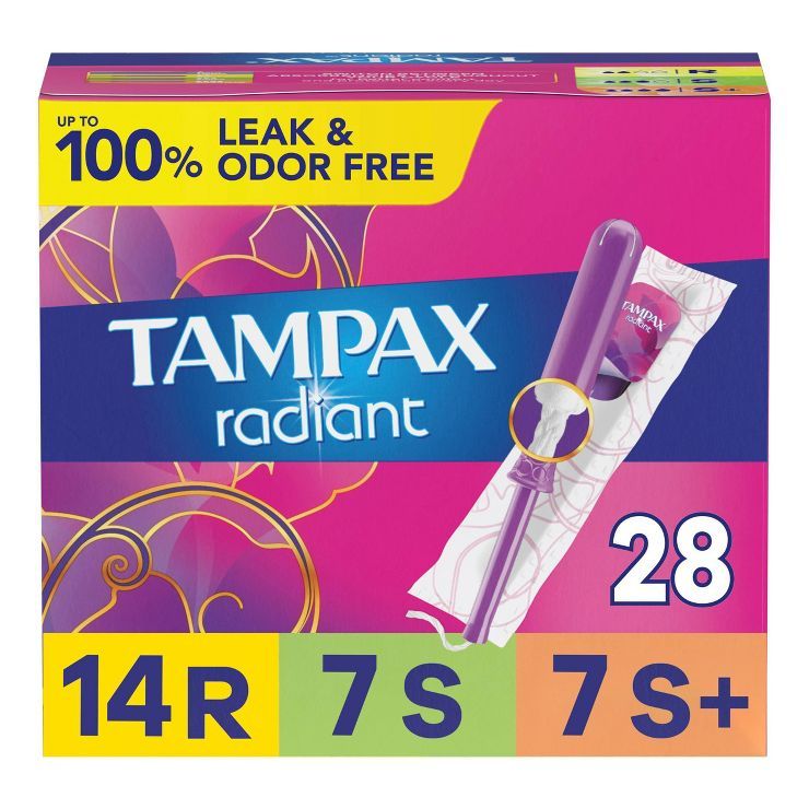 Tampax Radiant Triple Pack Regular/Super/Super Plus Absorbency Tampons Trio - Unscented - 28ct | Target