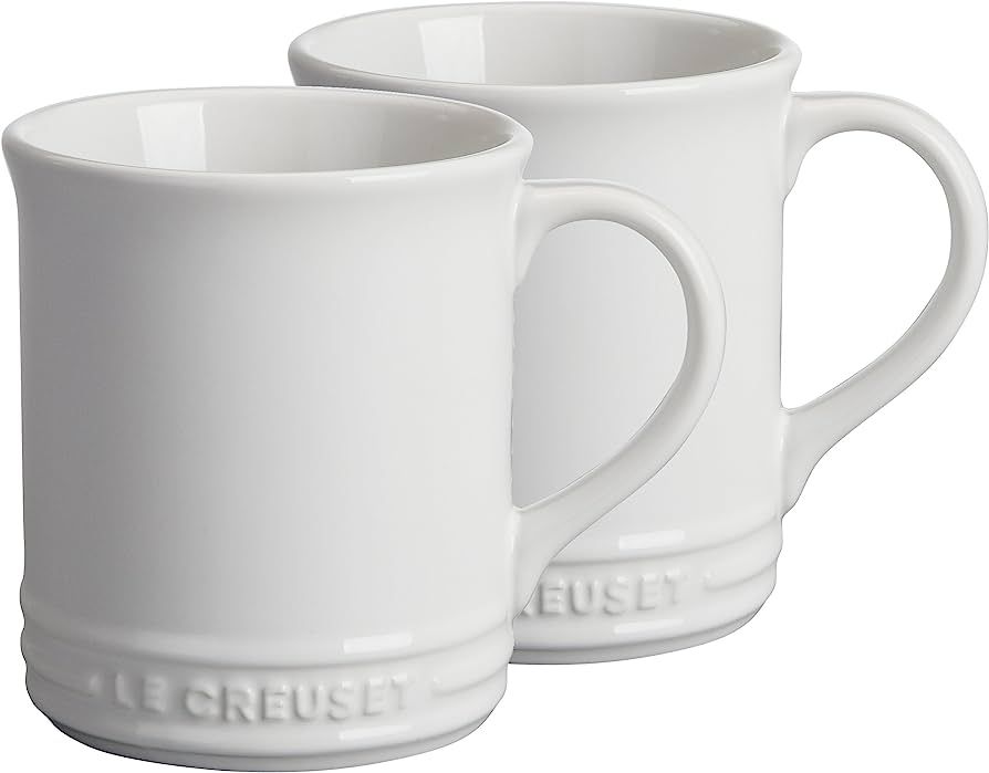 Le Creuset of America Stoneware, Mug, 12-Ounce, White, Set of 2 | Amazon (US)