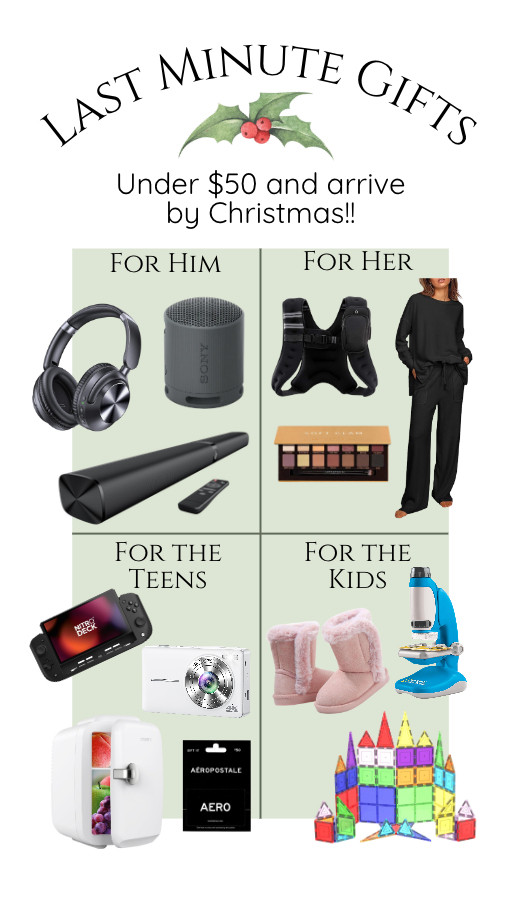 Last minute gift ideas under $50! Order now for delivery by Christmas! 

 #LTKGiftGuide #LTKHoliday #LTKSaleAlert