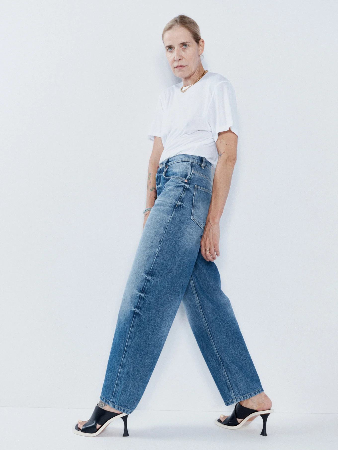Taper organic-cotton-blend high-waisted jeans | Matches (UK)