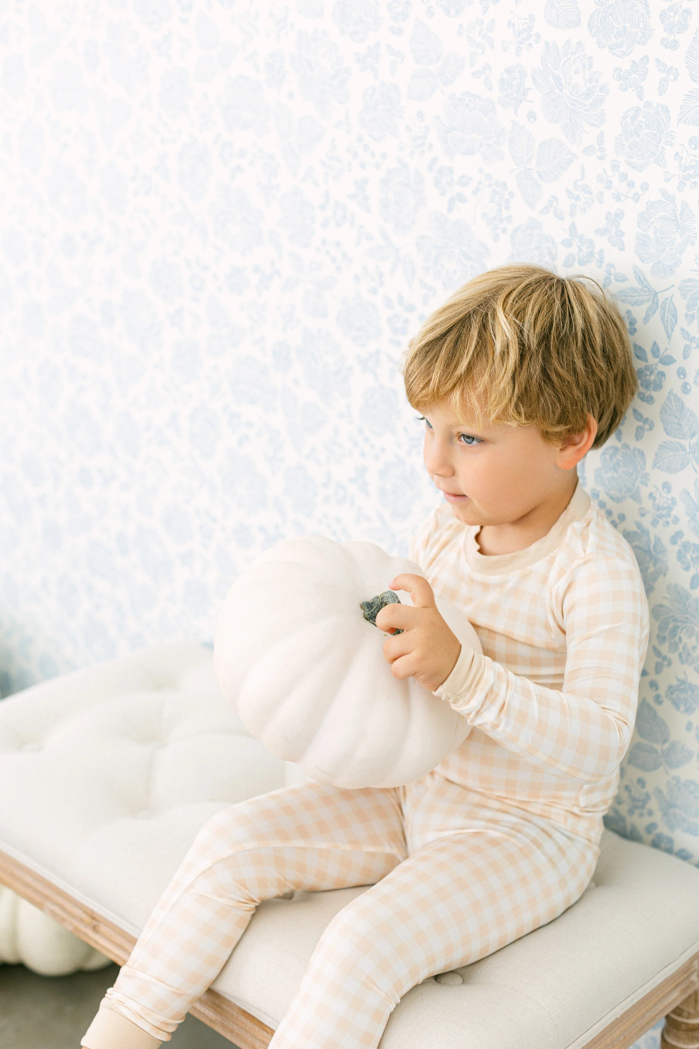 Neutral Plaid Premium PJ Set | Poppy Kids Co