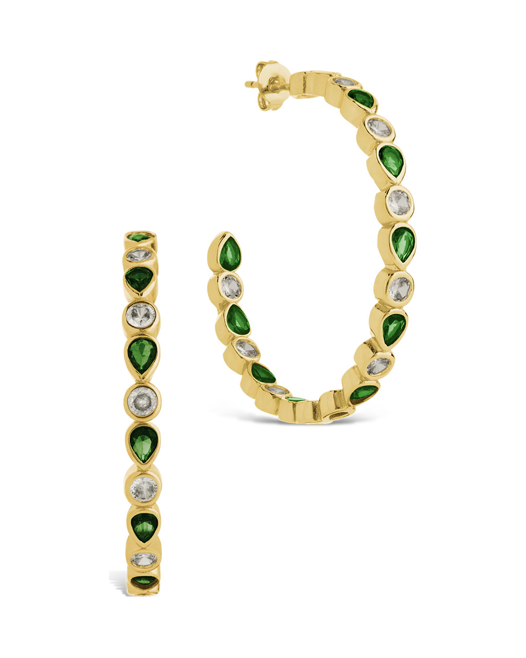 Bezel Set Mixed CZ Hoops | Sterling Forever