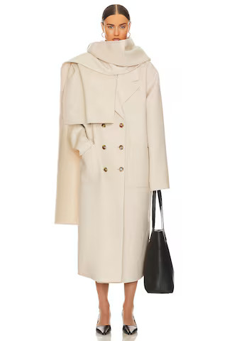 Helsa Oversized Coat With Detachable Scarf in Ivory from Revolve.com | Revolve Clothing (Global)