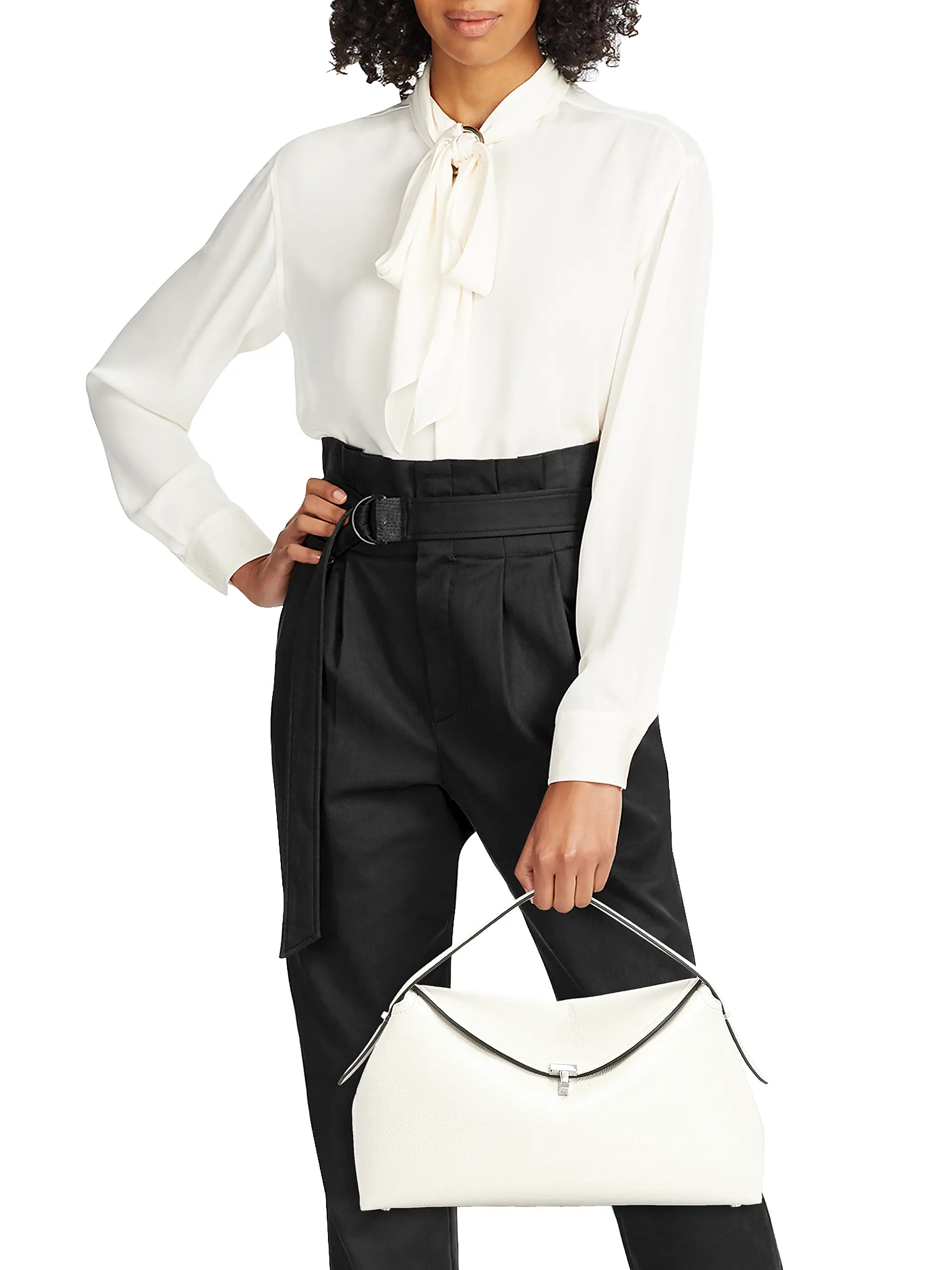 T-Lock Leather Top-Handle Bag | Saks Fifth Avenue