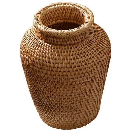 Wicker Vase Rattan Woven Flower Basket Long Rustic Flower Arrangement Holder for Weddings Home Decor | Walmart (US)