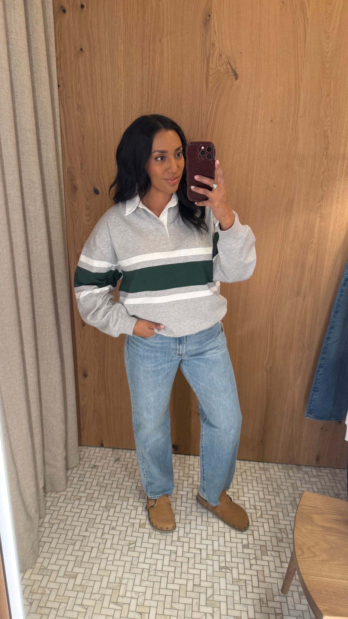 Size M in this top, 31 in jeans- really like this brand and I ended up ordering these in Tall!

#LTKootd #LTKMidsize #LTKspring