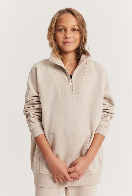 Teen Recycled Cotton Logo Half Zip Sweat | Country Road (AU)