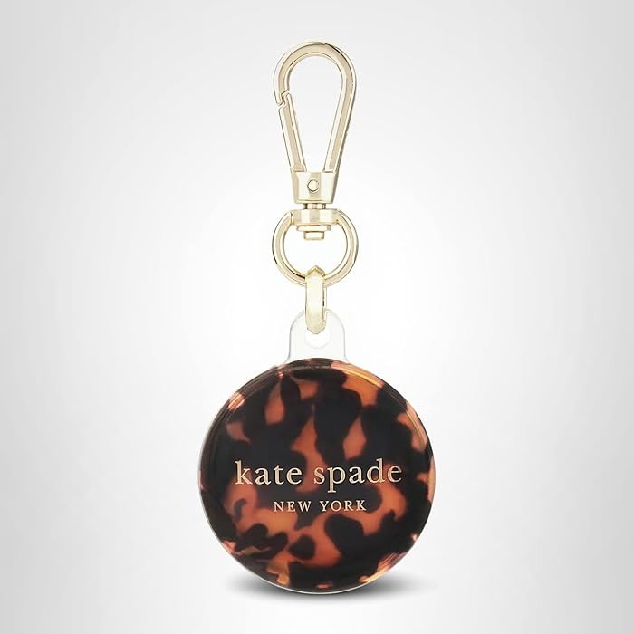 Kate Spade New York AirTag Holder with Gold Ring Clip - Protective Case for Apple AirTag - Tortoi... | Amazon (US)