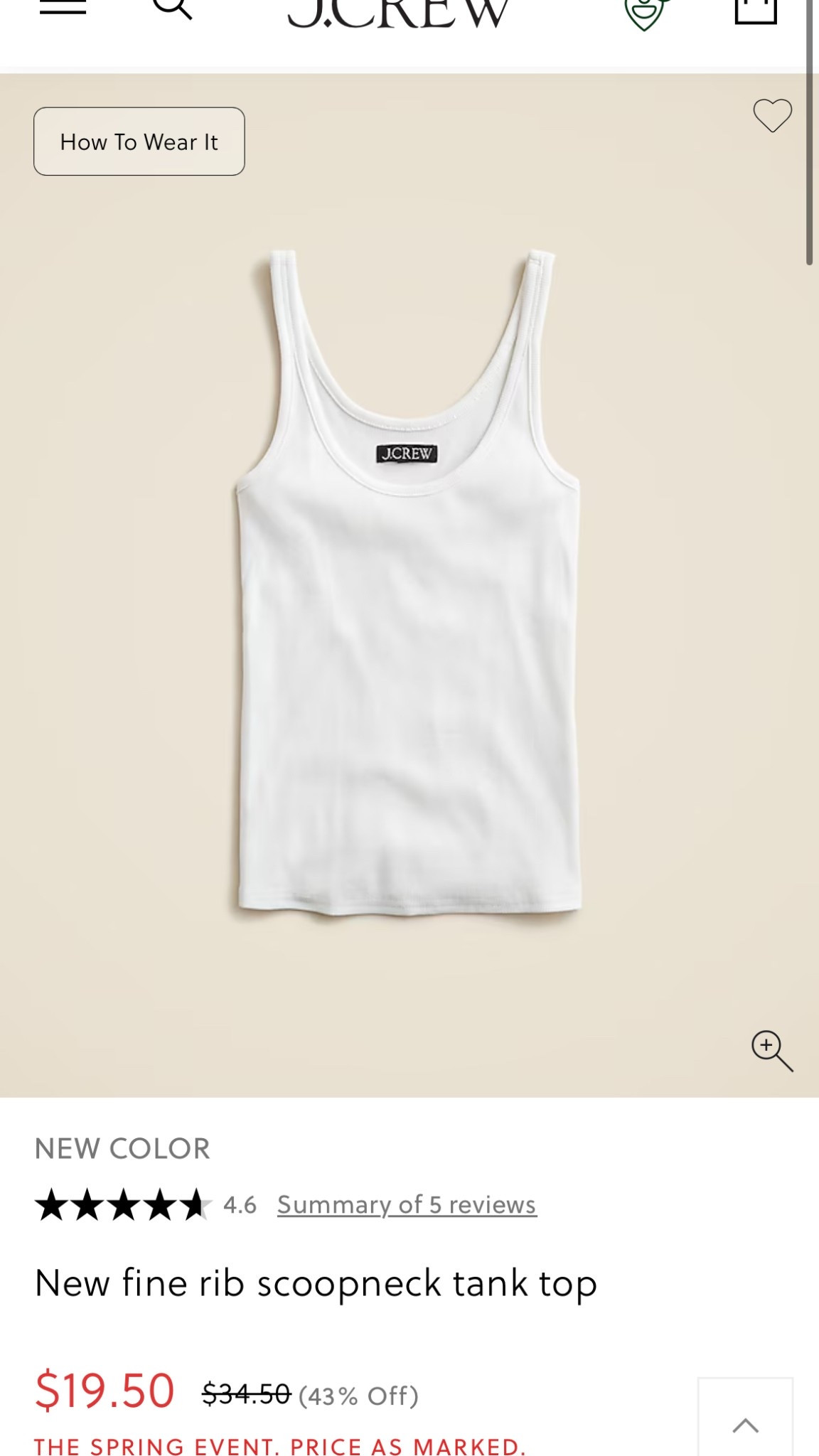 White tank! 

#LTKStyleTip #LTKMidsize #LTKFindsUnder50