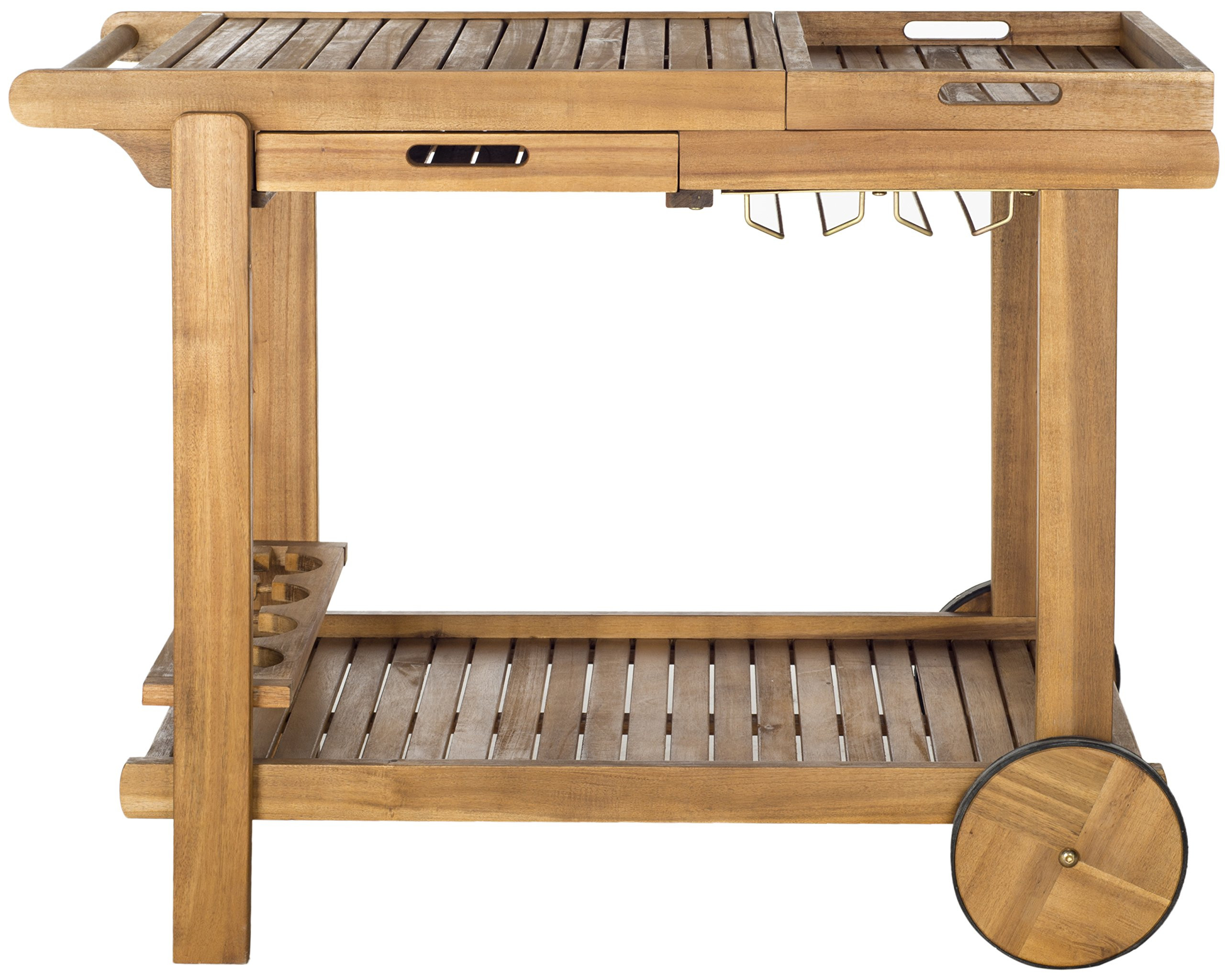 Safavieh -Outdoor Collection Orland Natural Wood Tea Trolley Cart | Amazon (US)