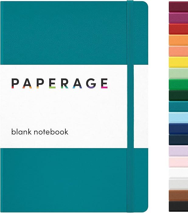 PAPERAGE Blank Journal Notebook, (Turquoise), 160 Pages, Medium 5.6 in x 8 in - 100 GSM Thick Pap... | Amazon (US)