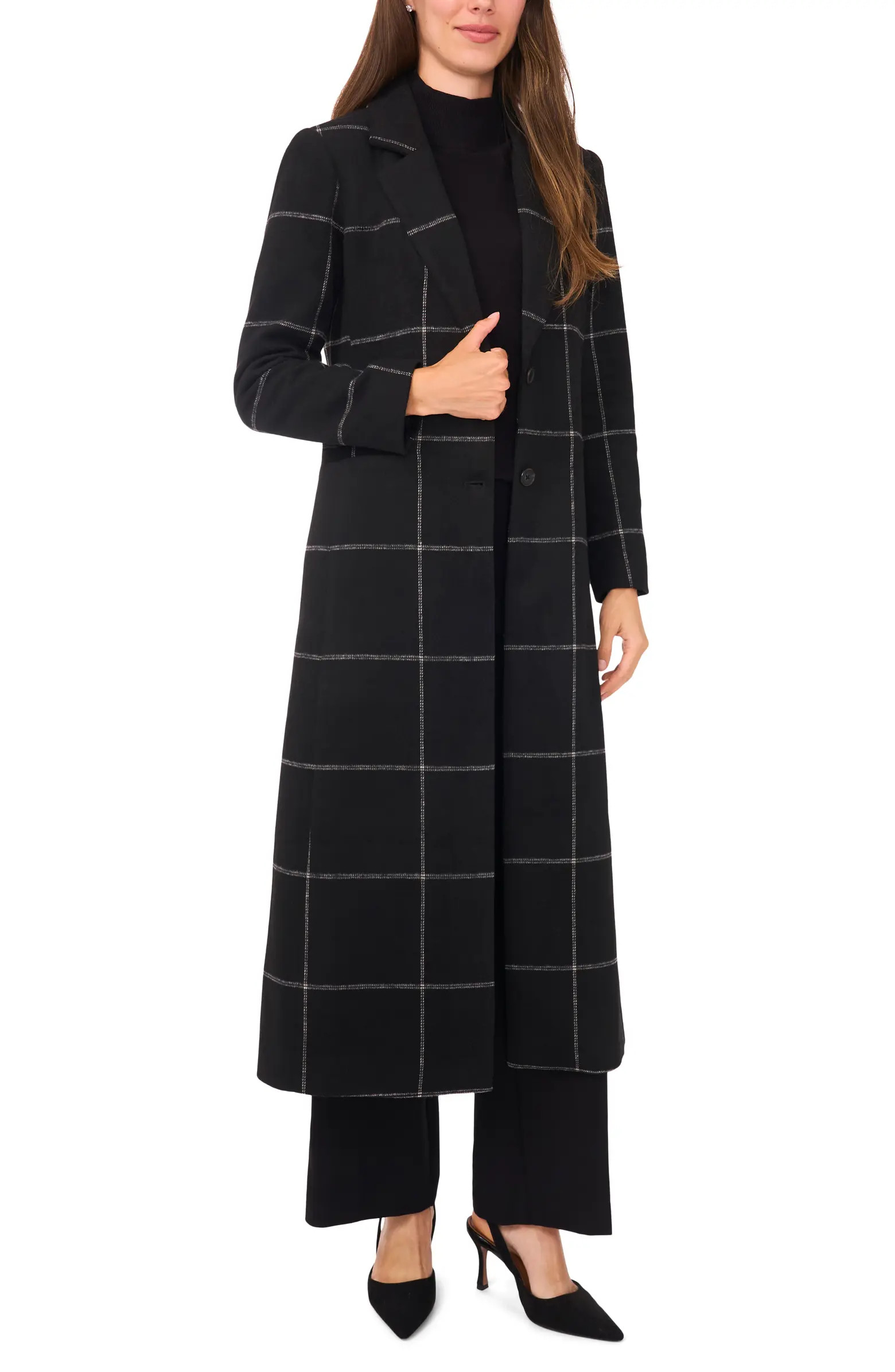 Windowpane Check Longline Jacket | Nordstrom