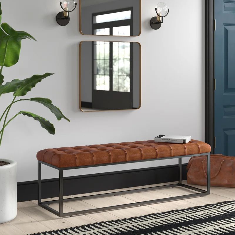 Gagliardi Genuine Leather Upholstered Bench | Wayfair North America