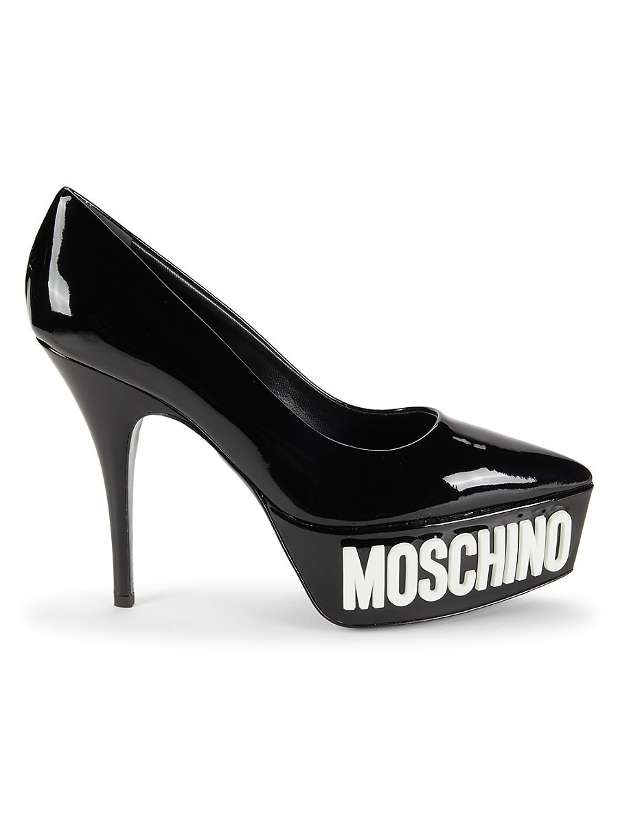 Moschino Women's 127MM Glossy Leather Platform Pumps - Black - Size 39 (9) | Saks Fifth Avenue OFF 5TH