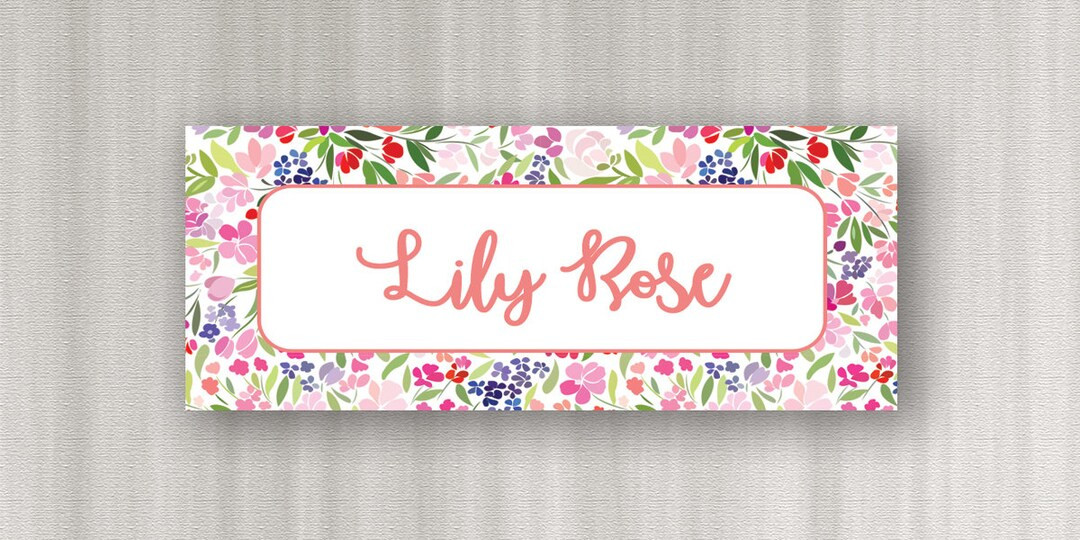 Personalized Label-floralwaterproof Vinyl Labelbright Floral Labelback to School Labelsschool Sti... | Etsy (US)