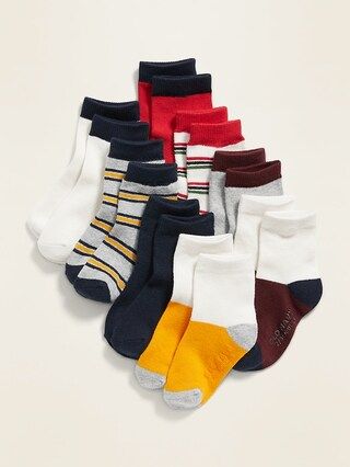 Striped Crew-Socks 8-Pack for Toddler Boys &#x26; Baby | Old Navy (US)