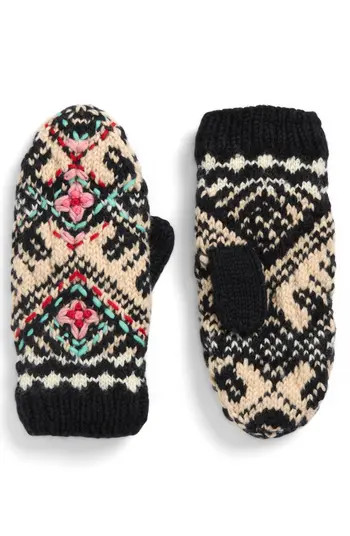 FRENCH KNOT Ingrid Hand Knit Wool Mittens | Nordstrom | Nordstrom