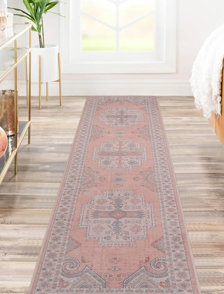 Washable Runner Rug Hallway Carpet : 2x8ft Stain Resistant Entryway Runner No Crease Non Slip Lau... | Amazon (US)