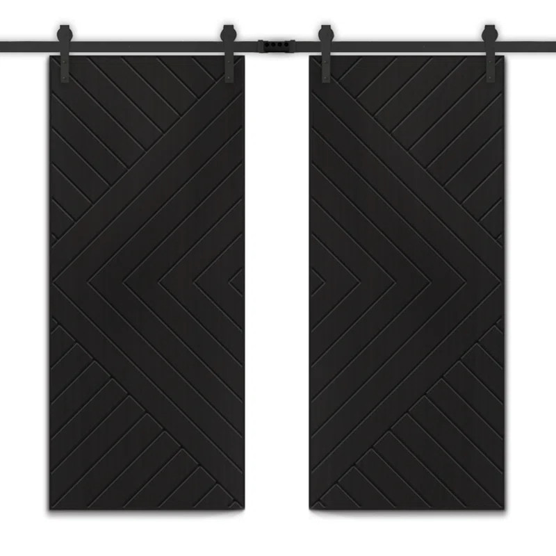 84'' Hollow Paneled Painted with Installation Hardware Kit Barn Door | Wayfair North America