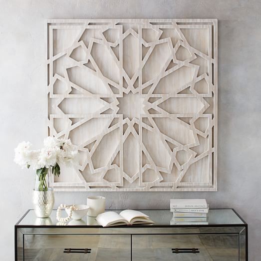 Graphic Wood Wall Art - Whitewashed (Square) | West Elm (US)