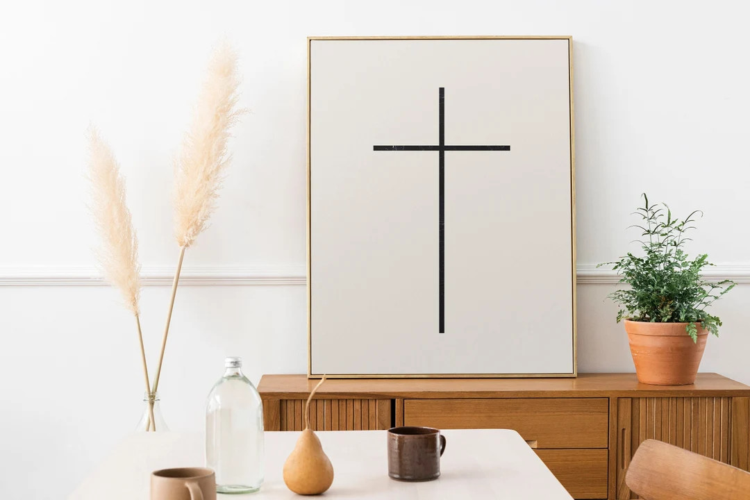 Minimalist Cross Print, Modern Christian Art (Digital Download) | Etsy (US)
