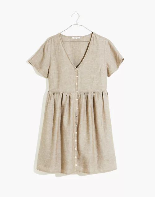 Linen-Blend Alexandra Button-Front Mini Dress | Madewell