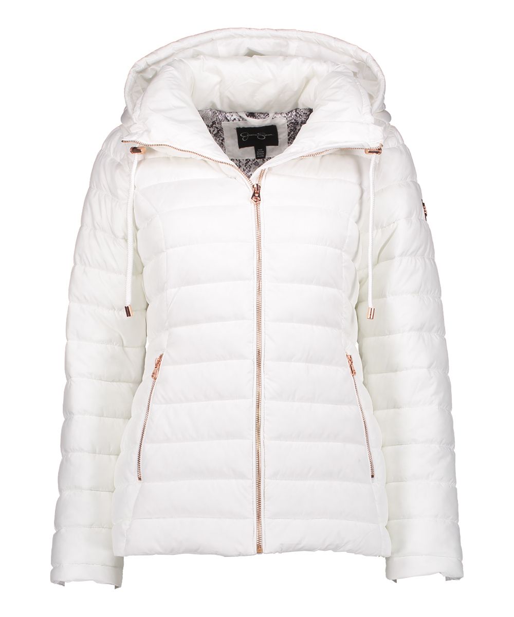 Jessica Simpson Women's Puffer Coats WHITE - White Packable Puffer Coat - Women | Zulily