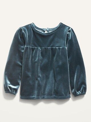 Long-Sleeve Shirred Velvet Top for Toddler Girls | Old Navy (US)