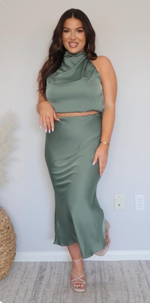 I love this satin 2 piece set from Amazon! Its a perfect Wedding Guest Dress or special occasion look for this Spring and Summer! Wearing a L (non stretch) 

 #LTKSummerEdit #LTKFindsUnder50 #LTKWedding