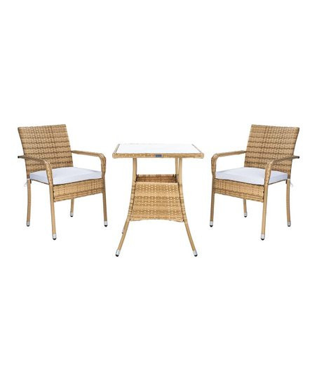 White & Natural Laban Three-Piece Bistro Set | Zulily