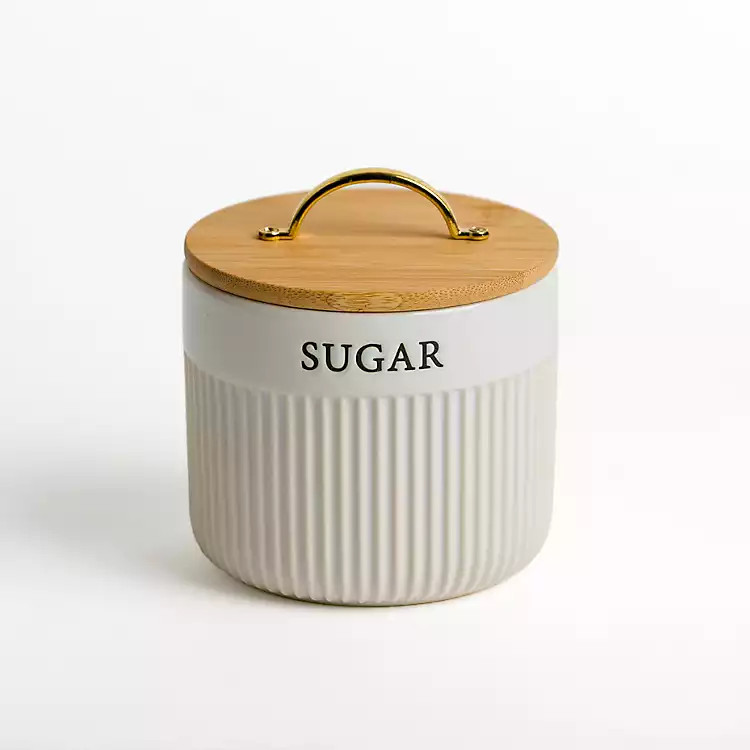 Sugar Ribbed Ceramic Canister | Kirklands