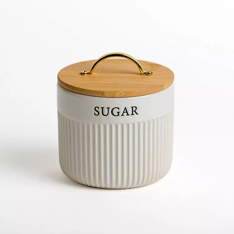 New! Sugar Ribbed Ceramic Canister | Kirkland's Home