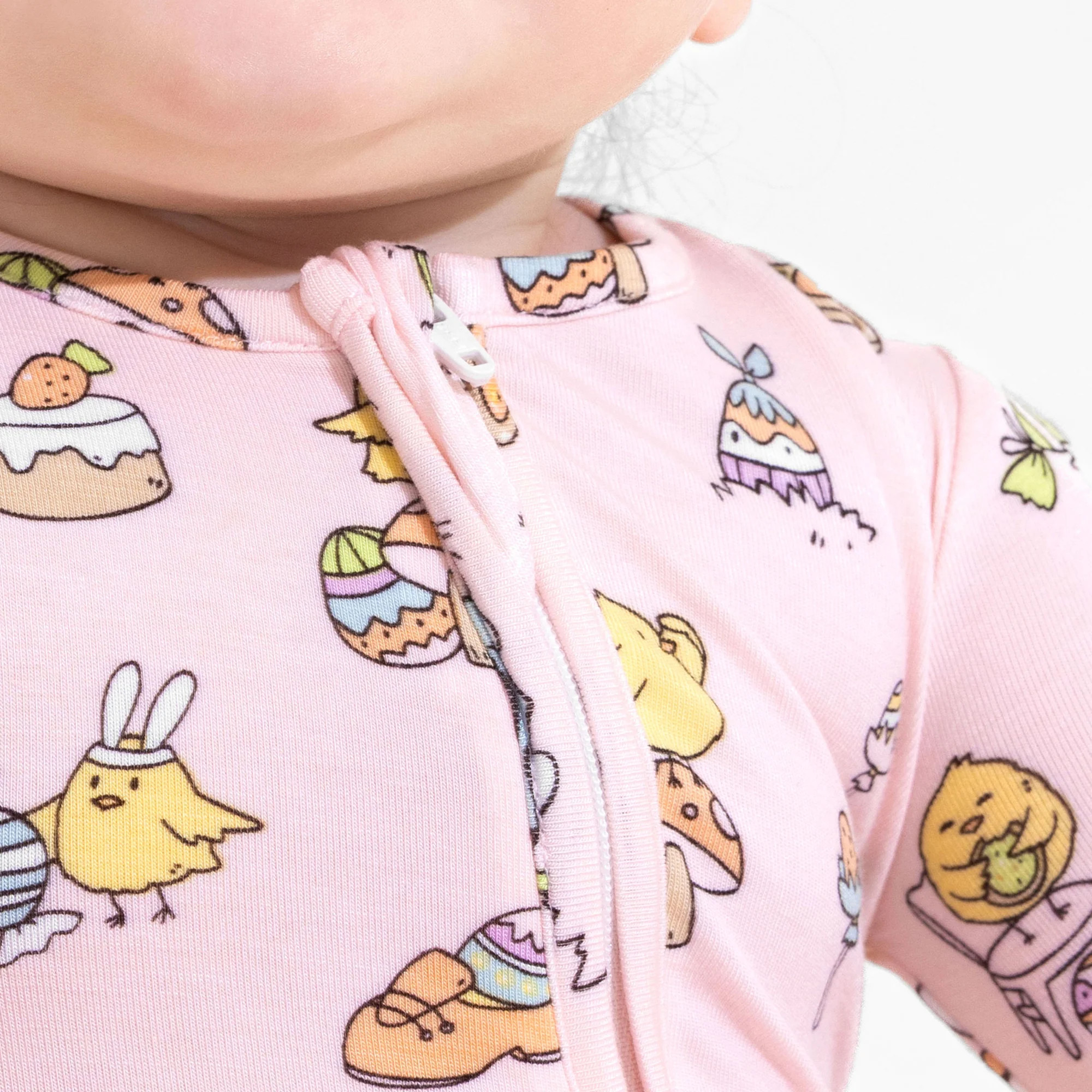 Easter Bunny Pink Bamboo Convertible Footie | Bellabu Bear