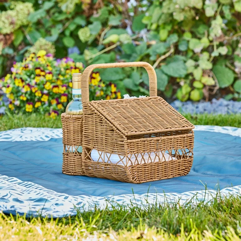 Better Homes & Gardens Rattan Picnic Basket | Walmart (US)