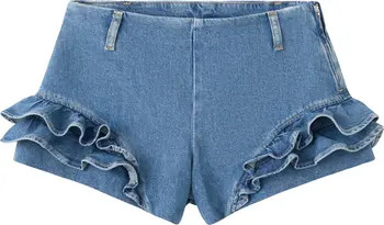 MANGO Starring Hailey Bieber Agata Denim Shorts | Nordstrom | Nordstrom