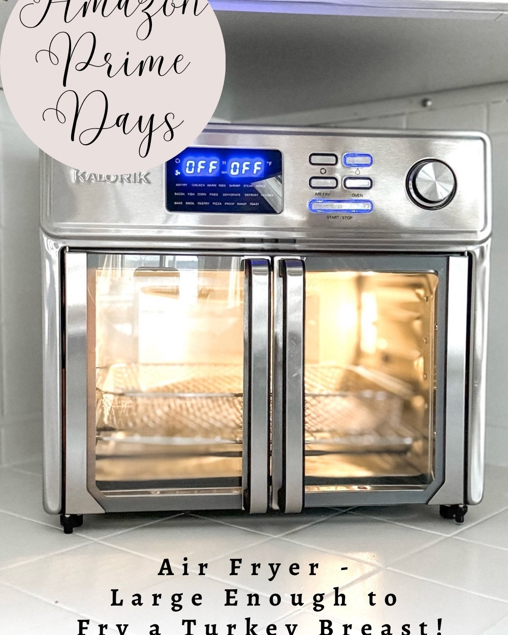 Amazon Prime Days DEAL: my air fryer is on sale! It is big enough to fit an entire turkey breast. Plus, it looks nice sitting on my counter where other air fryers do not.

#LTKHome #LTKSaleAlert