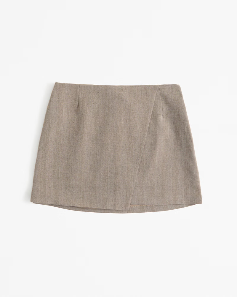 Abercrombie & Fitch Women's Tailored Wrap Mini Skort in Light Brown - Size M | Abercrombie & Fitch (US)