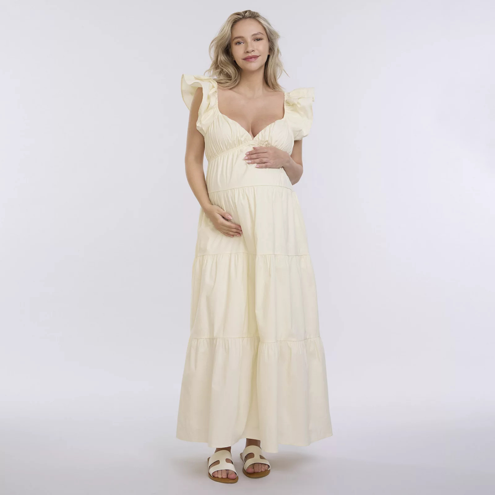 Maternity Motherhood® Babydoll Ruffle Maxi Dress | Kohl's