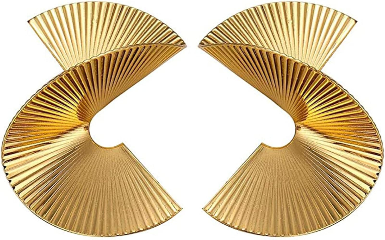 Bmadge Gold Geometric Earrings Exaggerated Statement Earrings Punk Stylish Sectored Twisted Earri... | Amazon (US)