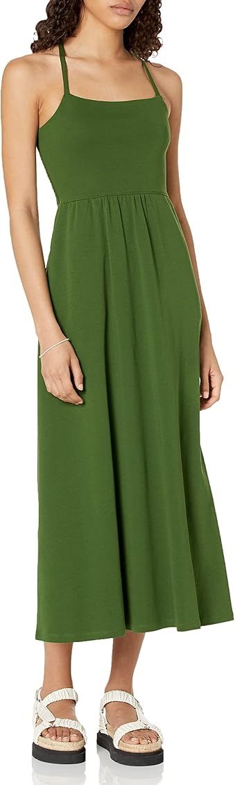 Amazon Aware Women's Fit & Flare Organic Cotton Jersey Strappy Midi Jersey Dress (Available in Pl... | Amazon (US)