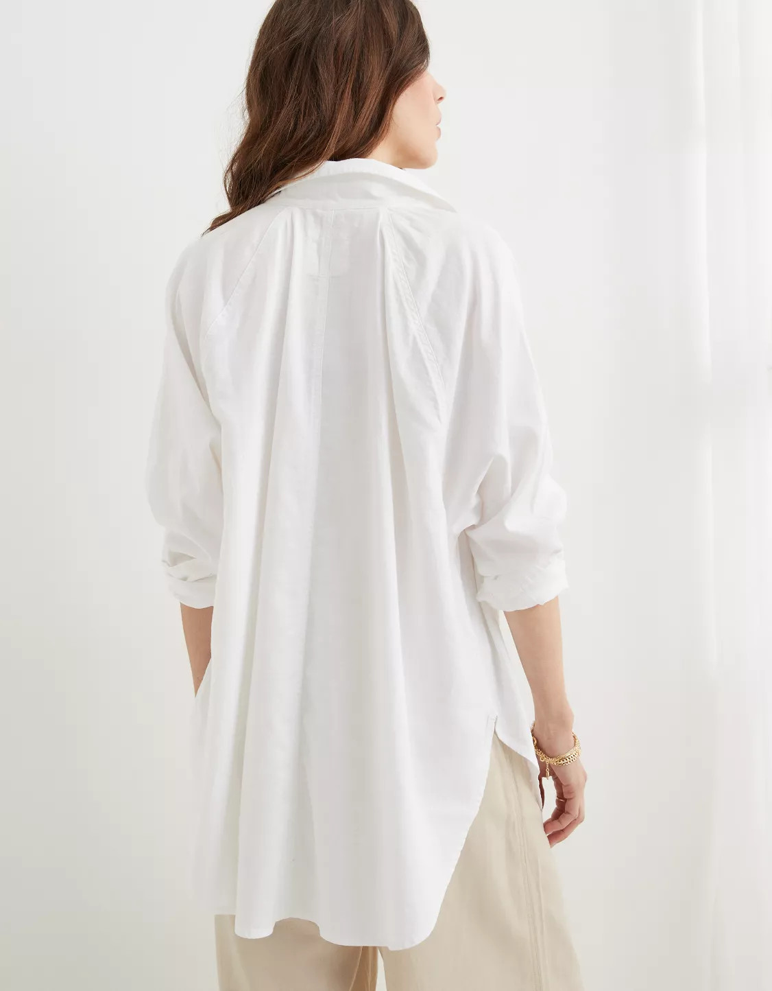 Aerie Pool-To-Party Linen Blend Cover Up Shirt | American Eagle Outfitters (US & CA)