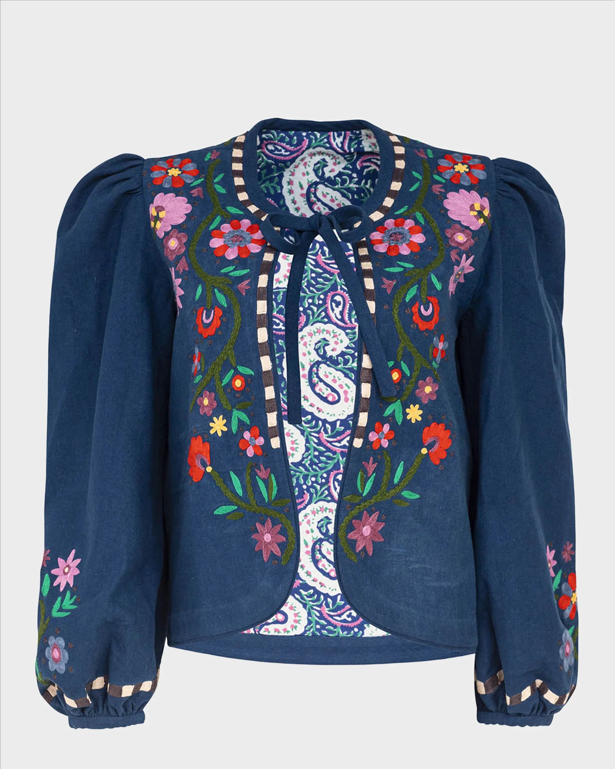 Fiorella Lapis Embroidered Jacket | Alix of Bohemia | Cabana Magazine | Cabana Magazine