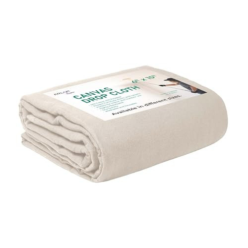 Avalon Home Canvas Drop Cloth for Painting 4x15 feet Pack of 1-8oz Painters Drop Cloths for Painting - All Purpose Canvas Tarps for Floor & Furniture Protection - Recycled Cotton Fabric | Amazon (US)