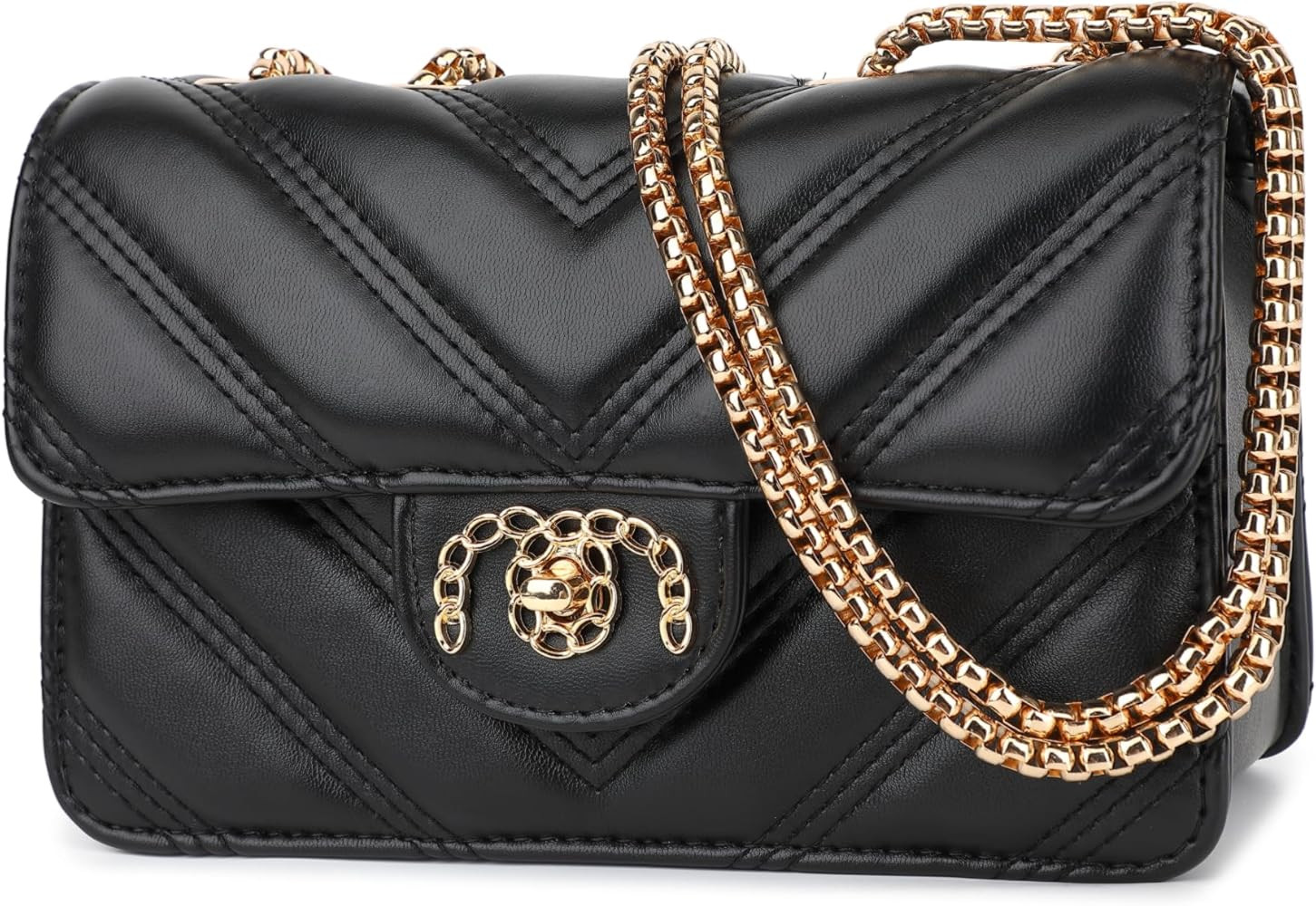 Scarleton Crossbody Bags for Women, Quilted Shoulder Bag Purse, Gold Chain Crossbody Bag Purses f... | Amazon (US)