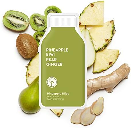 ESW Beauty Pineapple Bliss Revitalizing Raw Juice Mask- Biodegradable Sheet Mask, Clean Ingredients, | Amazon (US)