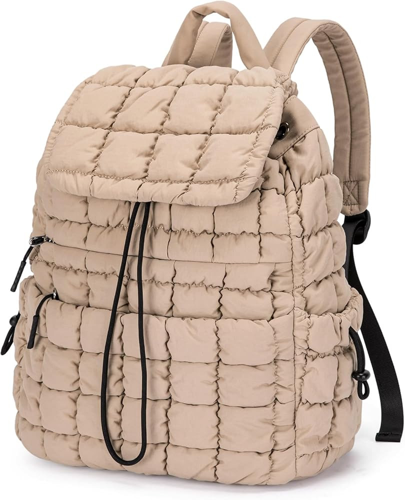 CLUCI Puffy Quilted Backpack Purse for Women, Casual Lightweight Daypack for Women Travel | Amazon (US)